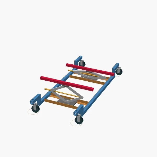 The cradle model with the two jacks winding up and down independently